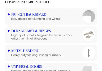 JD Greta Kitchen Fixed Height 1000mm Sink Base Cabinet - Cashmere Matt