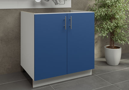 JD Greta Kitchen Adjustable 800mm Sink Base Cabinet - Navy Matt