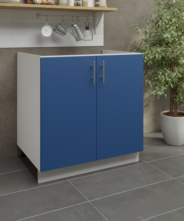 JD Greta Kitchen Adjustable 800mm Sink Base Cabinet - Navy Matt
