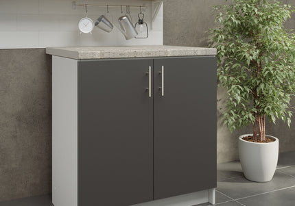 JD Greta NOT Adjustable Kitchen Base Unit 800mm - Dark Grey Matt (With Worktop)