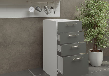 JD Greta NOT Adjustable Kitchen Drawer Unit 400mm - Grey Matt