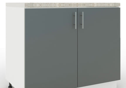 JD Greta Adjustable Legs Kitchen Sink Unit 1000mm  - Grey Matt with Worktop
