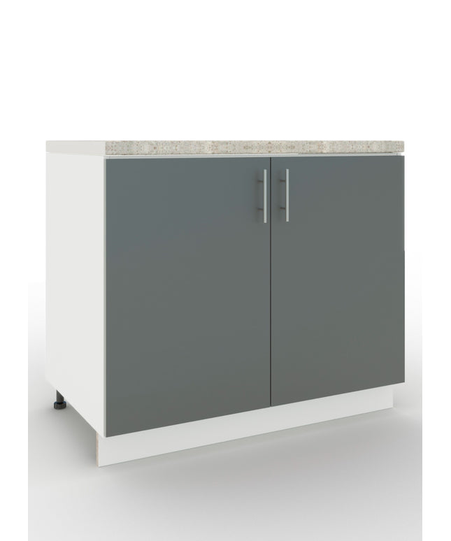 JD Greta Adjustable Legs Kitchen Sink Unit 1000mm  - Grey Matt with Worktop