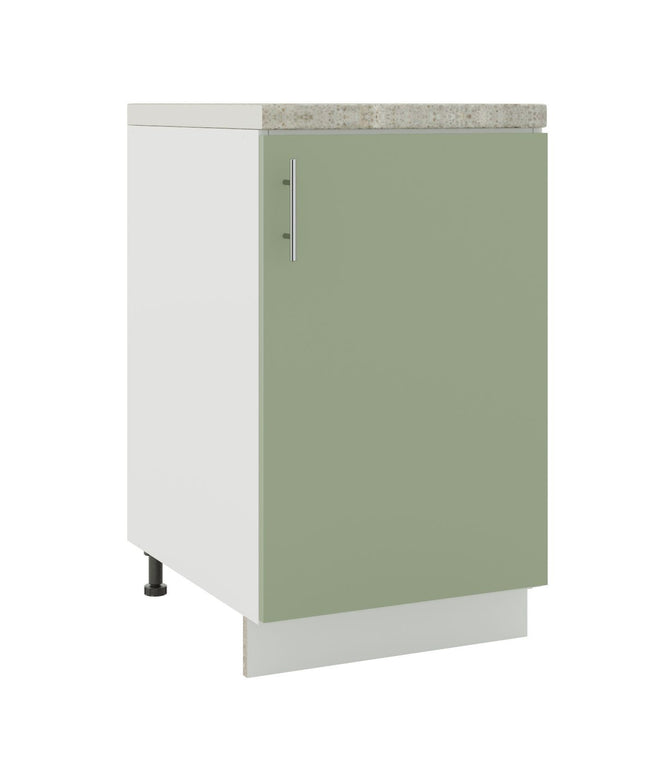 JD Greta Kitchen Adjustable 500mm Base Cabinet - Sage Green Matt with Worktop