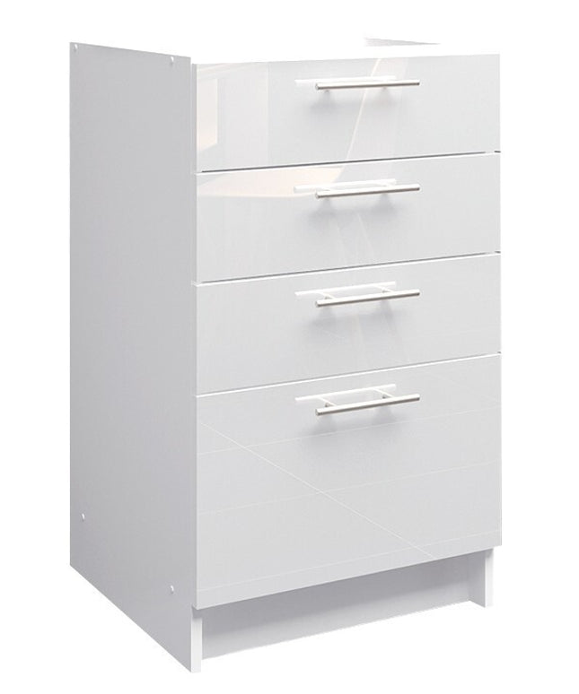 JD Greta NOT Adjustable Kitchen Drawer Unit 500mm - White Gloss
