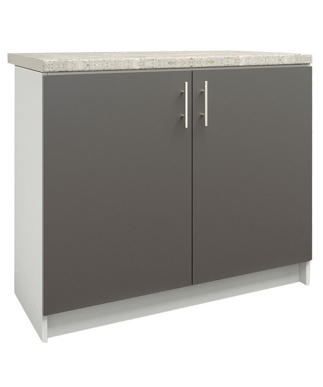 JD Greta NOT Adjustable Kitchen Base Unit 1000mm - Dark Grey Matt (With Worktop)