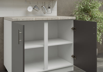 JD Greta Adjustable Kitchen Base Unit 1000mm - Dark Grey Matt (With Worktop)