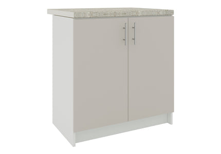 JD Greta Kitchen Fixed Height 800mm Sink Cabinet - Cashmere Matt With Worktop