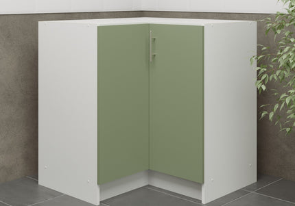 JD Greta Kitchen Fixed Height  800mm Corner Base Cabinet - Sage Green Matt