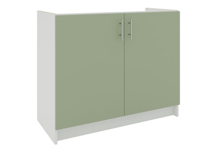 JD Greta Kitchen Fixed Height 1000mm Sink Base Cabinet - Sage Green Matt
