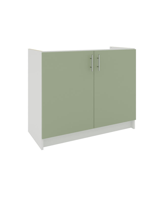 JD Greta Kitchen Fixed Height 1000mm Sink Base Cabinet - Sage Green Matt