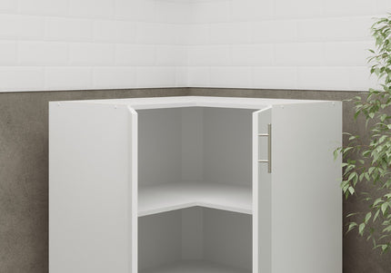 JD Greta NOT Adjustable Kitchen Base Corner Unit - White Gloss With Worktop
