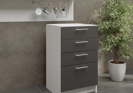 JD Greta NOT Adjustable Kitchen Drawer Unit 500mm - Dark Grey Matt
