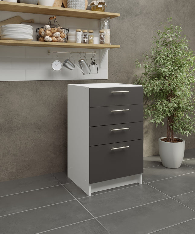 JD Greta NOT Adjustable Kitchen Drawer Unit 500mm - Dark Grey Matt