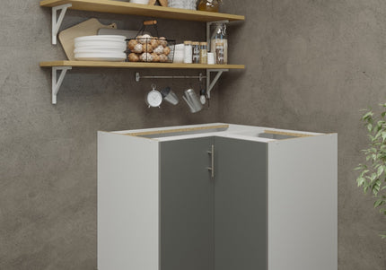JD Greta Adjustable Legs Kitchen Corner Unit - Grey Matt