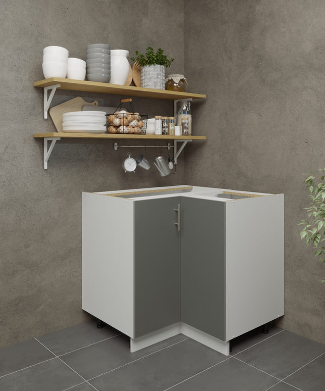 JD Greta Adjustable Legs Kitchen Corner Unit - Grey Matt