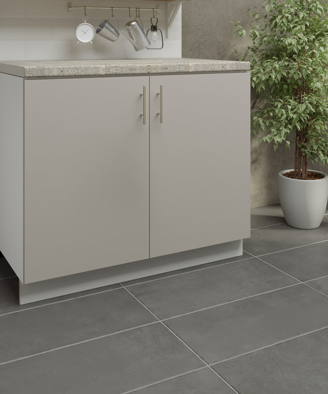 JD Greta Kitchen Adjustable 1000mm Sink Cabinet - Cashmere Matt with Worktop