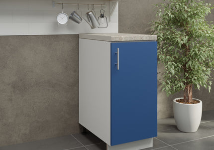 JD Greta Kitchen Adjustable 400mm Base Cabinet - Navy Matt with Worktop