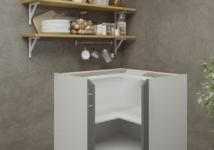 JD Greta Adjustable Legs Kitchen Corner Unit - Grey Matt