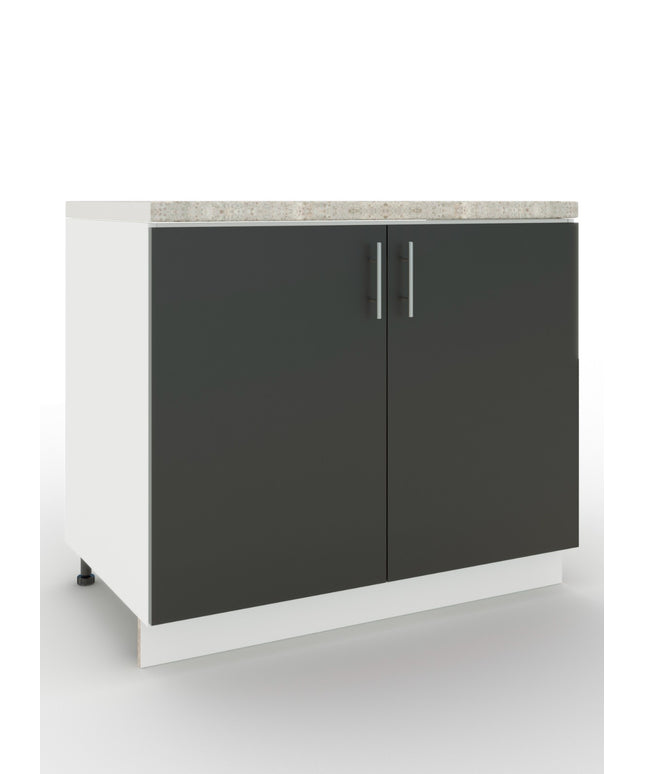 JD Greta Adjustable Legs Kitchen Sink Unit 1000mm  - Dark Grey Matt with Worktop