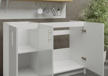 JD Greta NOT Adjustable Kitchen Sink Unit 1200mm  - White Gloss