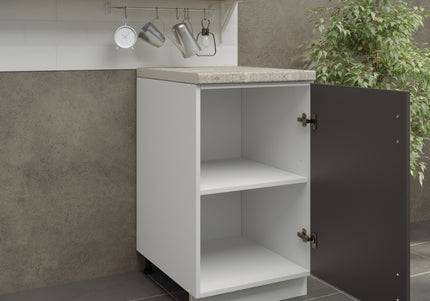 JD Greta Adjustable Kitchen Base Unit 500mm - Dark Grey Matt (With Worktop)