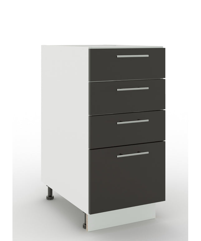 JD Greta Adjustable Legs Kitchen Drawer Unit 400mm - Dark Grey Matt