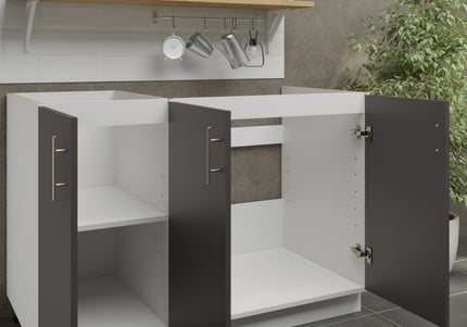 JD Greta Adjustable Legs Kitchen Sink Unit 1200mm  - Dark Grey Matt