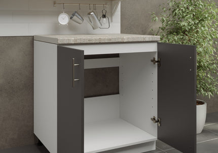 JD Greta Adjustable Legs Kitchen Sink Unit 800mm  - Dark Grey Matt with Worktop