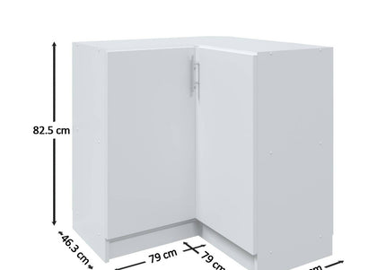 JD Greta Kitchen Fixed Height  800mm Corner Base Cabinet - Sage Green Matt