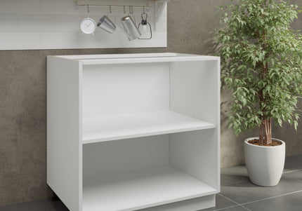 JD Greta Adjustable Legs Kitchen Base Unit 800mm - White Matt (No door)