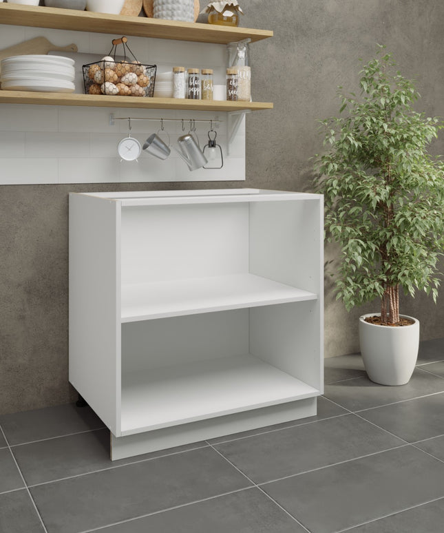 JD Greta Adjustable Legs Kitchen Base Unit 800mm - White Matt (No door)
