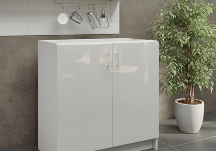 JD Greta NOT Adjustable Kitchen Base Unit 800mm - White Gloss