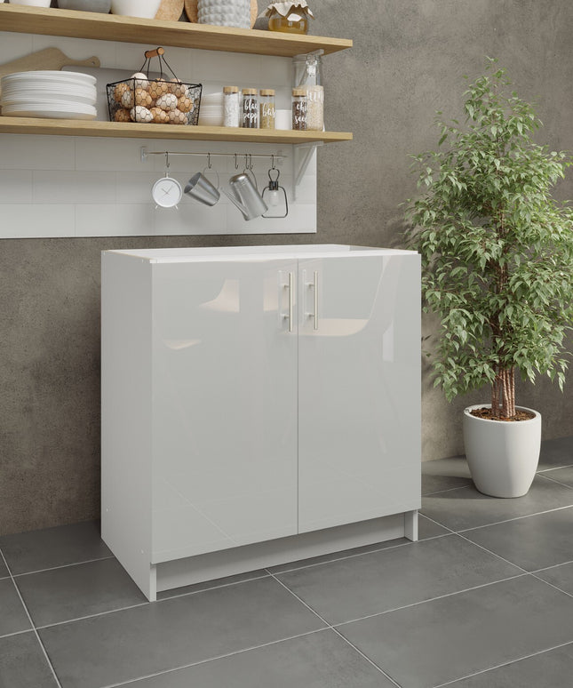 JD Greta NOT Adjustable Kitchen Base Unit 800mm - White Gloss
