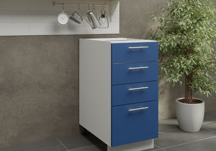 JD Greta Kitchen Adjustable 400mm Base Drawer Cabinet - Navy Matt
