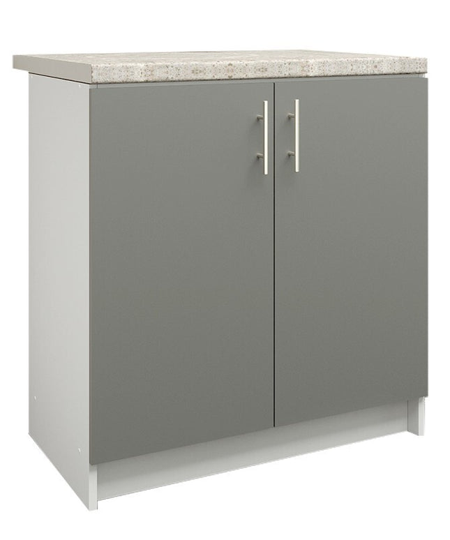 JD Greta NOT Adjustable Kitchen Base Unit 800mm - Grey Matt (With Worktop)