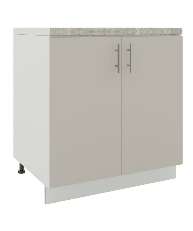 JD Greta Kitchen Adjustable 800mm Sink Cabinet - Cashmere Matt with Worktop
