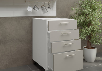 JD Greta Kitchen Adjustable 500mm Base Drawer Cabinet - Cashmere Matt