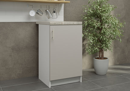 JD Greta Fixed Height Kitchen Base Unit 500mm - Cashmere Matt With Worktop
