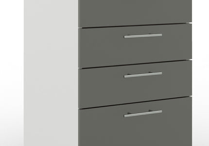 JD Greta Adjustable Legs Kitchen Drawer Unit 500mm - Grey  Matt (With Worktop)