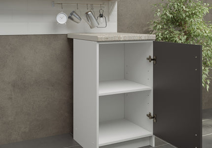 JD Greta NOT Adjustable Kitchen Base Unit 500mm - Dark Grey Matt (With Worktop)