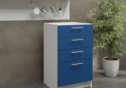 JD Greta Kitchen Fixed Height 500mm Base Drawer Cabinet - Navy Matt
