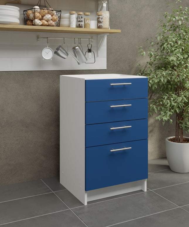 JD Greta Kitchen Fixed Height 500mm Base Drawer Cabinet - Navy Matt