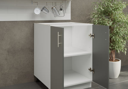 JD Greta Adjustable Legs Kitchen Base Unit 600mm - Grey Matt