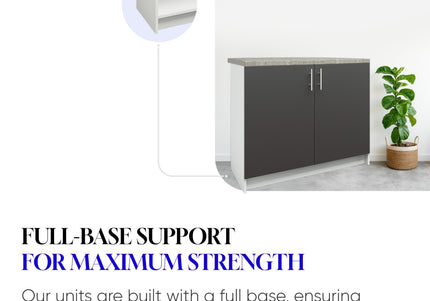 JD Greta Kitchen Fixed Height 1000mm Sink Base Cabinet - Navy Matt With Worktop