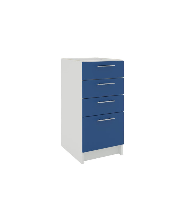 JD Greta Kitchen Fixed Height 400mm Base Drawer Cabinet - Navy Matt