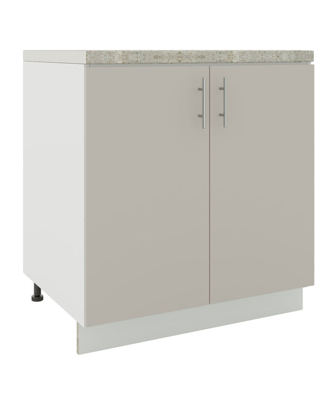 JD Greta Kitchen Adjustable 800mm Base Cabinet - Cashmere Matt with Worktop