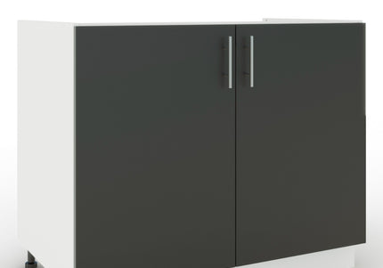 JD Greta Adjustable Legs Kitchen Sink Unit 1000mm  - Dark Grey Matt