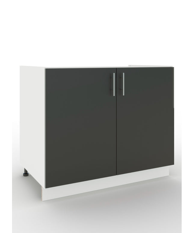 JD Greta Adjustable Legs Kitchen Sink Unit 1000mm  - Dark Grey Matt