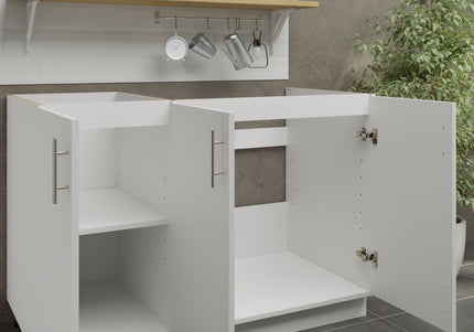 JD Greta Adjustable Legs Kitchen Sink Unit 1200mm  - White Matt